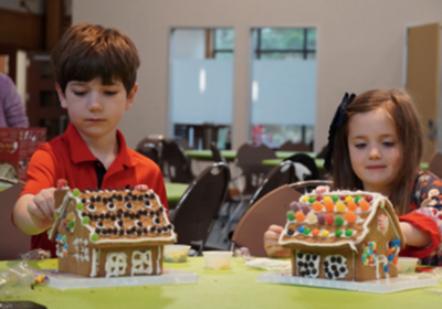 Gingerbread House Making at December events in The Woodlands