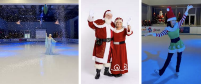 Santa Visits at December events in The Woodlands ice rink